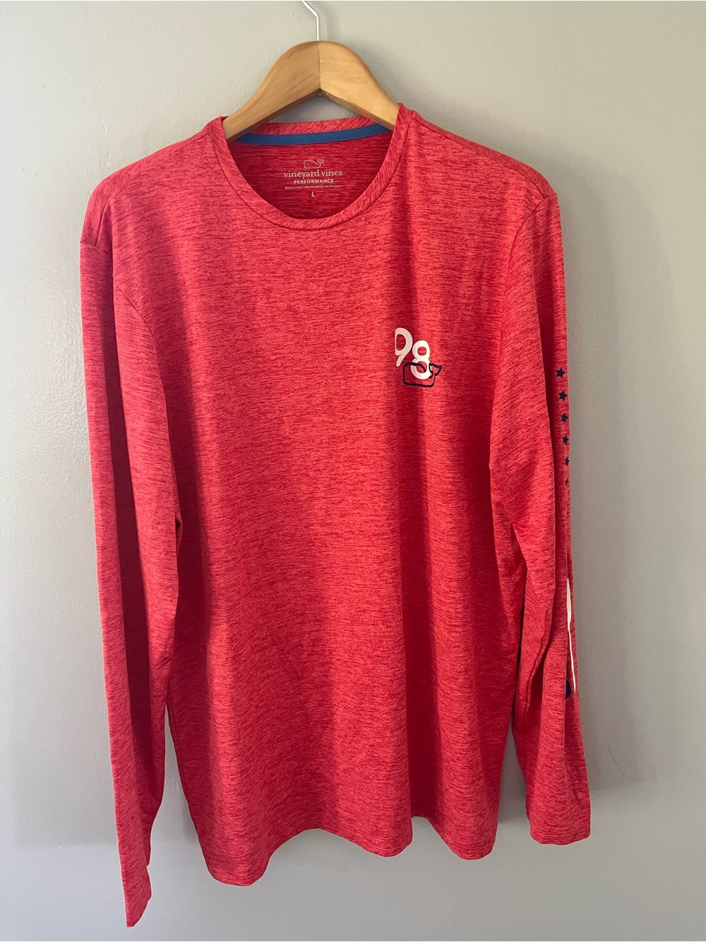 Vineyard Vines Red Performance Long Sleeve Tee
